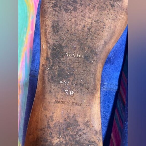 PRADA Green and Blue Suede Flats SIZE US 8 EU 38 - Picture 6 of 6